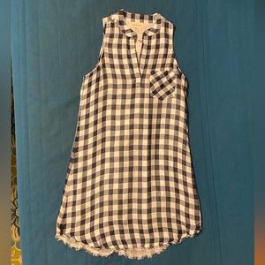 cloth & stone Sleeveless Checkered Button Down Shirt Dress